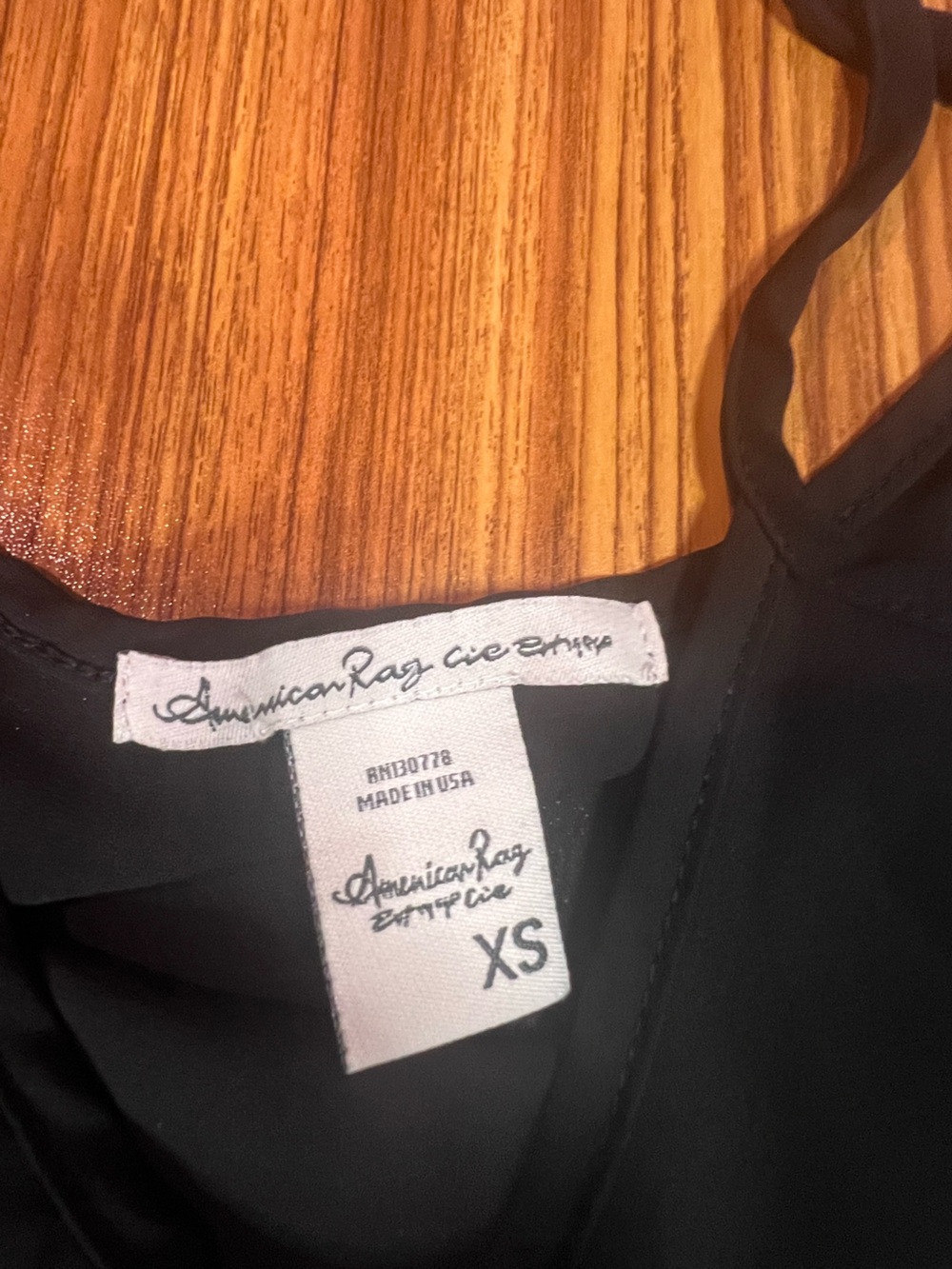 American Rag Black Satin Camisole Top